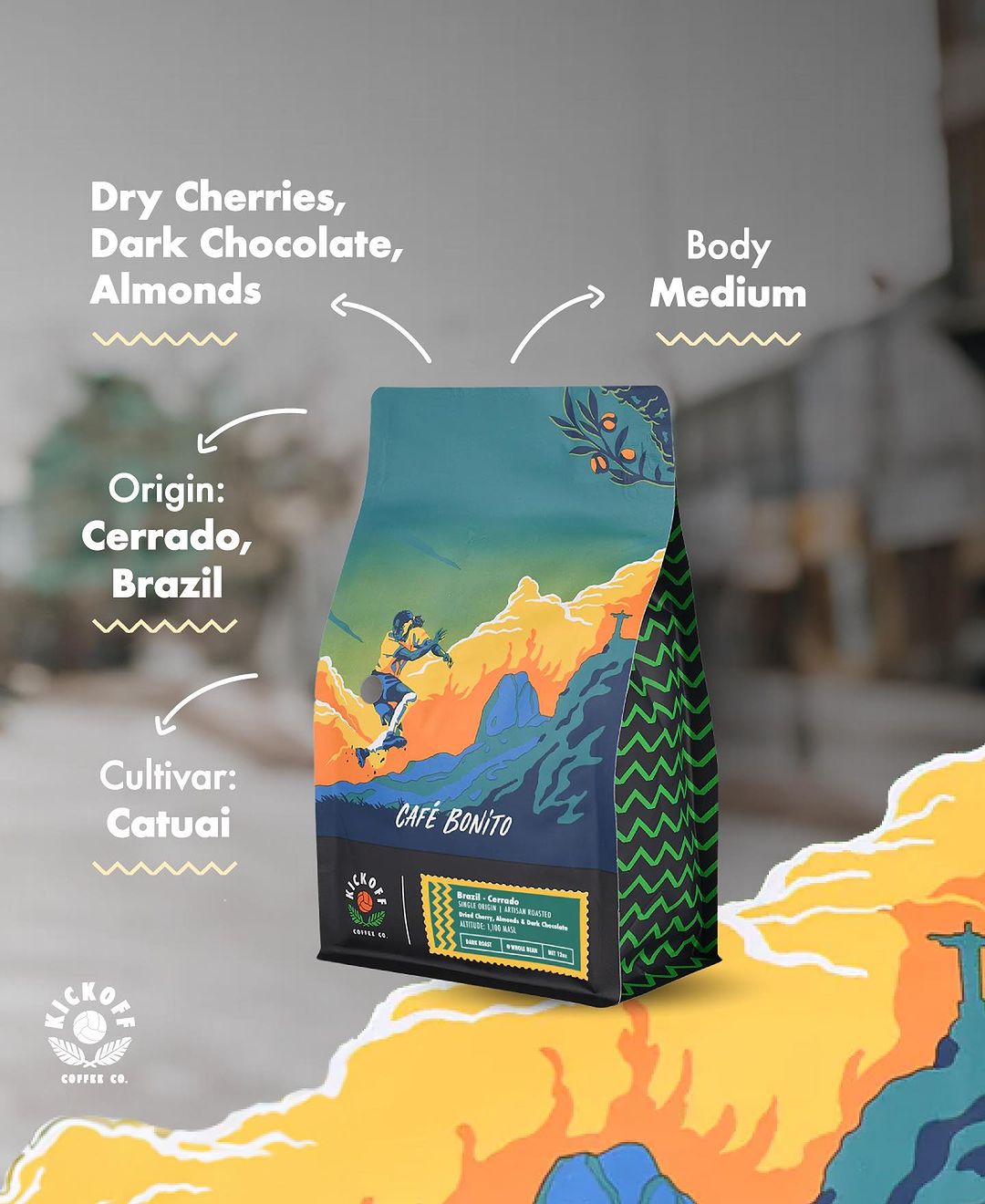 CAFÉ BONITO | Brazil, Cerrado Mineiro Single - Origin - Kickoff Coffee Co.