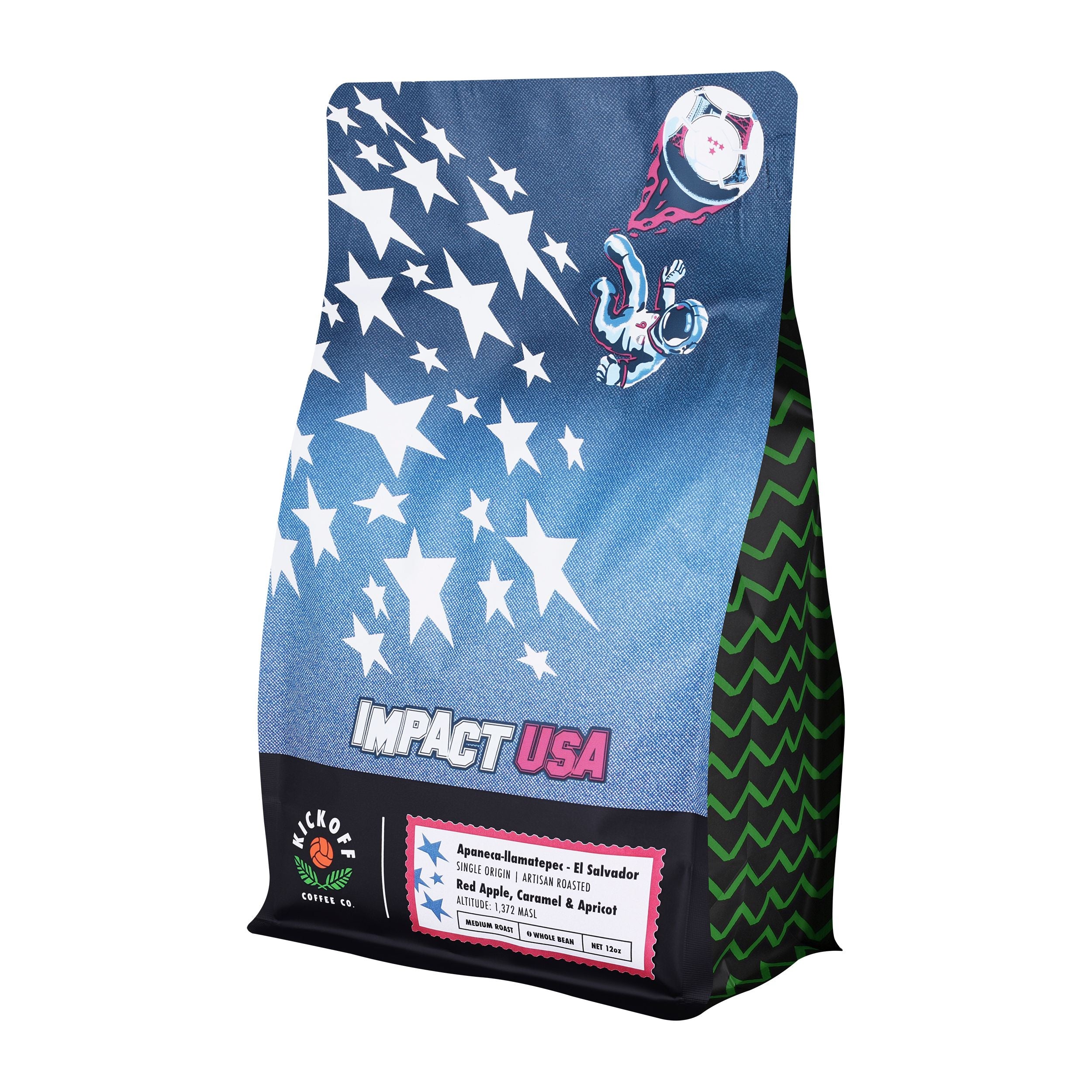 Impact USA Coffee Bag | Kickoff Coffee Co | American Outlaws| El Salvador coffee| Soccer Coffee | Coffee for Soccer People by Soccer People | USNWT | USMNT | USA coffee