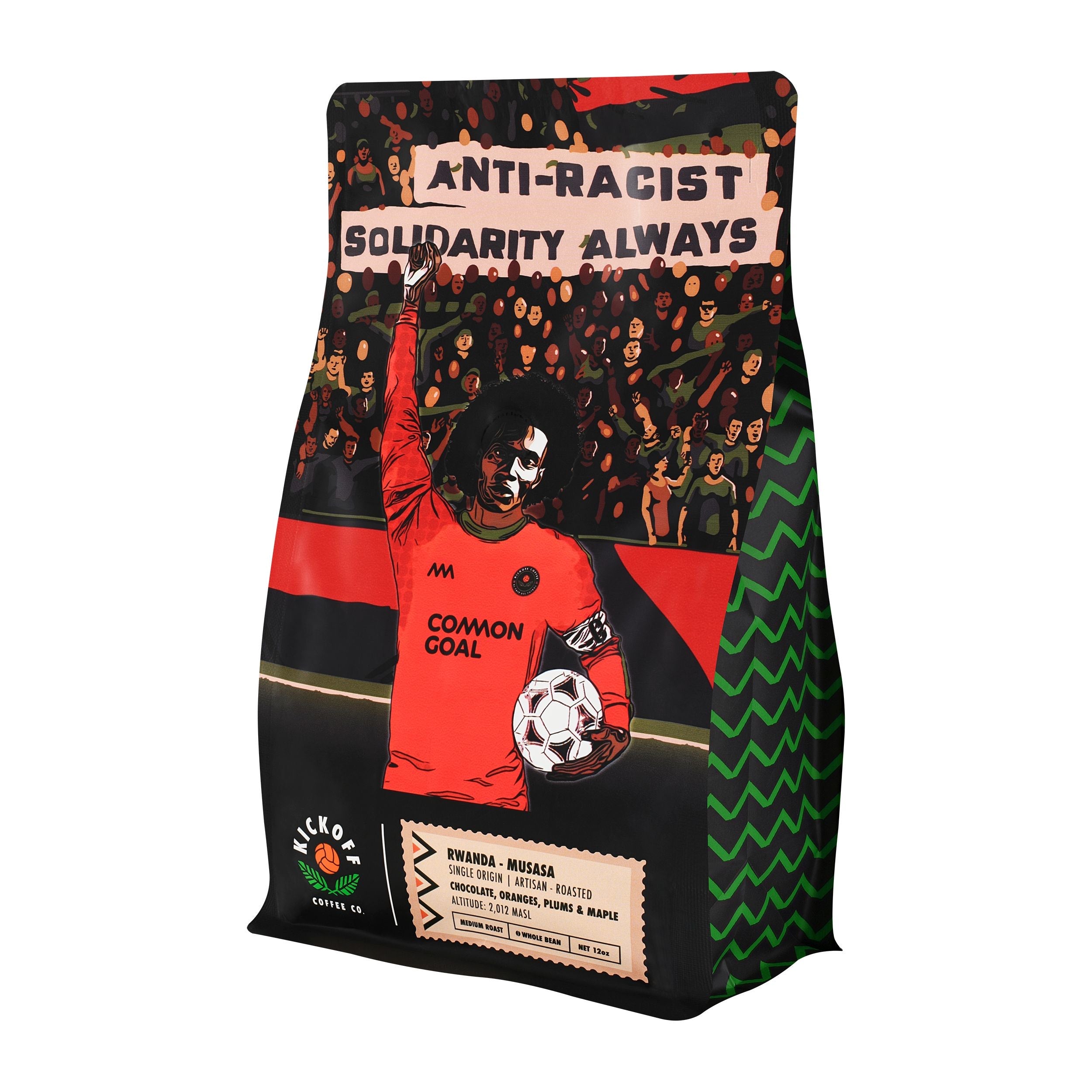 Anti Racist Solidarity Always Coffee Bag | Kickoff Coffee Co | Common Goal x Anti-Racist Project | Rwanda coffee| Soccer Coffee | Coffee for Soccer People by Soccer People | Premier League Morning Coffee #myplmorning | specialty coffee that gives back